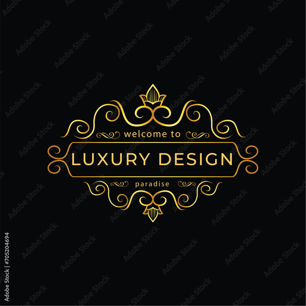 a vector template of floral luxury ornament design or mockup