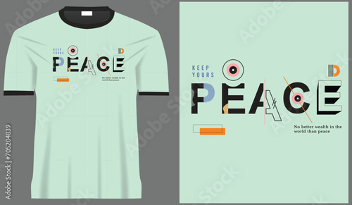 Peace typography vector deign with geometric effect for print fashion and graphics
