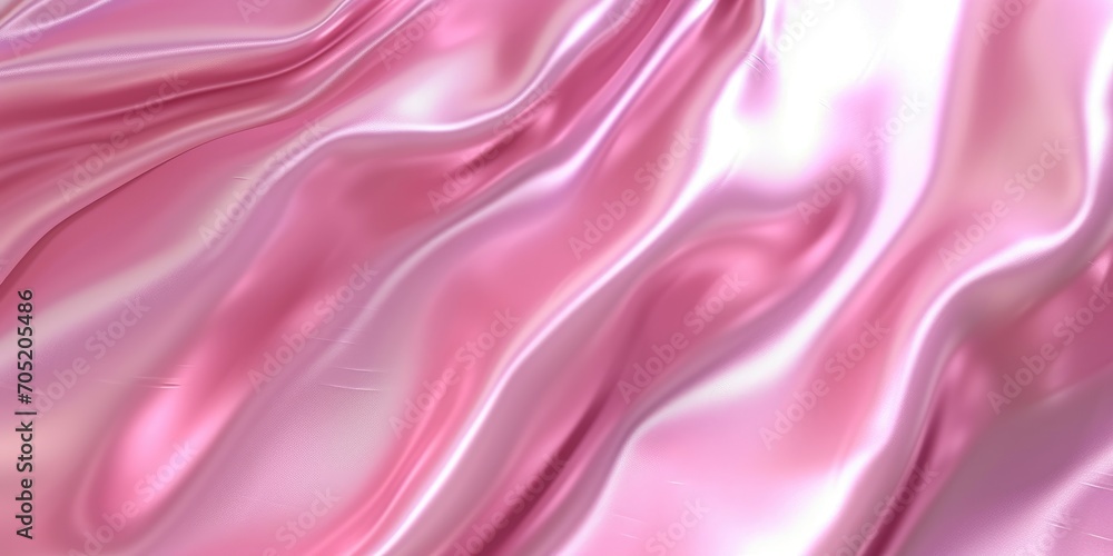 Obraz premium Pink fabric silk waves background. Pink soft color texture. Beautiful luxury pink background. Shiny pink texture