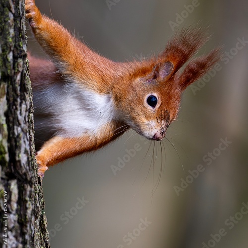 red squirrel on a tree