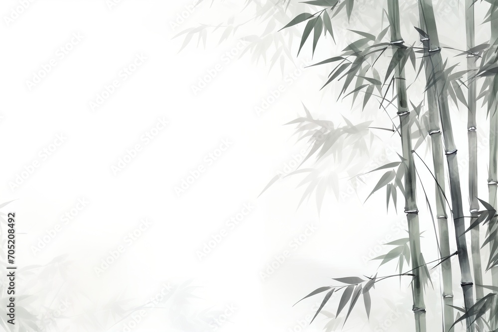 Asian style bamboo forest ink painting Asian style bamboo forest ink painting