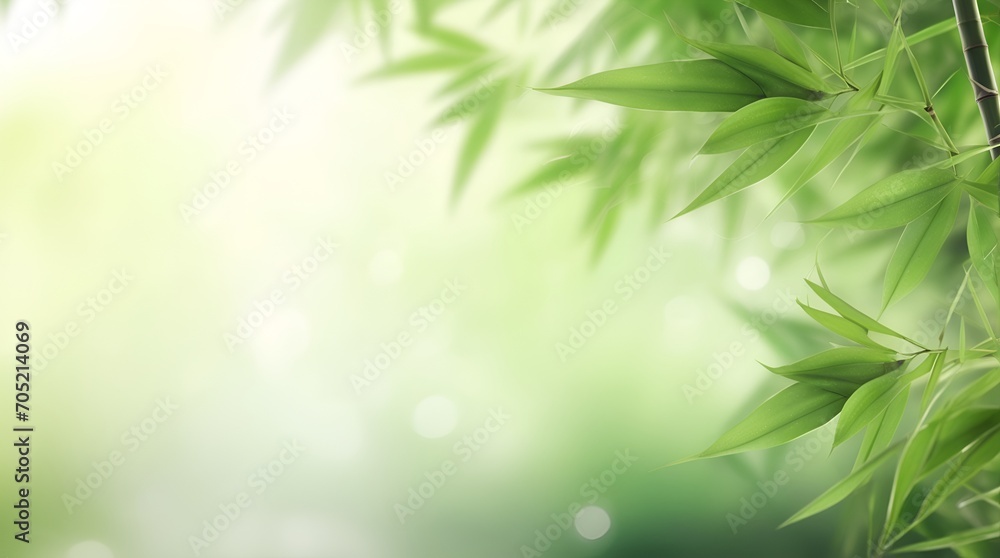 frame of fresh green bamboo leaves isolated on blurred abstract sunny background banner, nature scene with asian spirit and copy space frame of fresh green bamboo leaves isolated on blurred abstract sunny background banner, nature scene with asian spirit and copy space