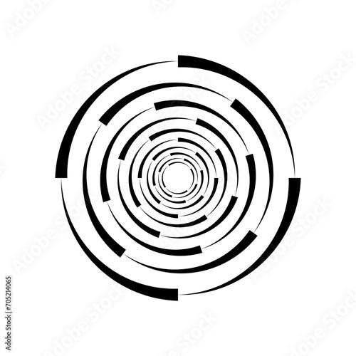 Black halftone speed swirled line. Geometric shape template for logo and tattoo. Abstract vector background.