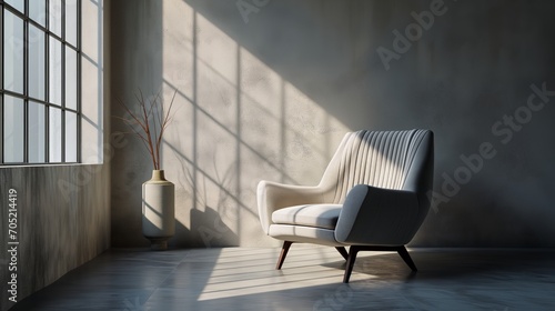 Modern Minimalist Interior with Armchair