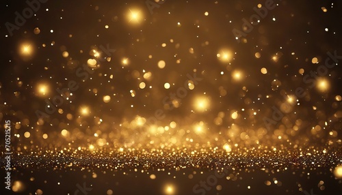 Abstract motion background shining gold particles Shimmering Glittering Particles With Bokeh Popular modern christmas new year holliday wedding background Black Color Gold photo