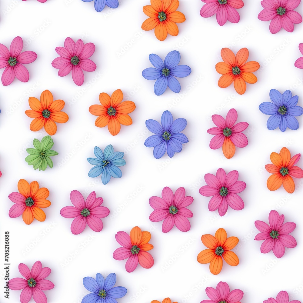 Flowers. Abstract seamless pattern. AI generated. Flowers. Abstract seamless pattern. AI generated.