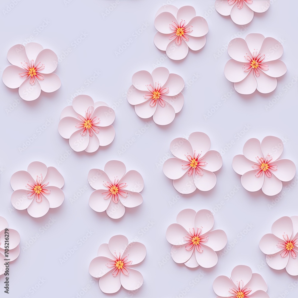 Flowers. Abstract seamless pattern. AI generated. Flowers. Abstract seamless pattern. AI generated.