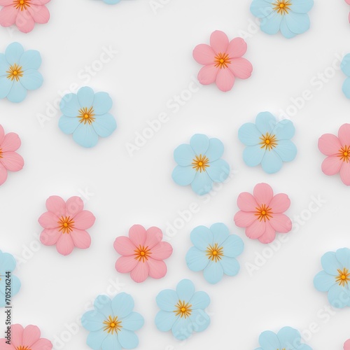 Flowers. Abstract seamless pattern. AI generated.