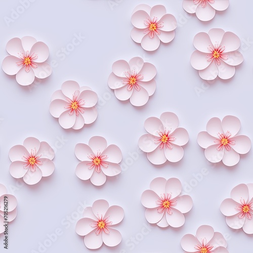 Flowers. Abstract seamless pattern. AI generated. © homeworlds