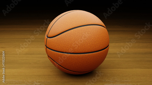 Orange Basketball Ball on the basketball court.