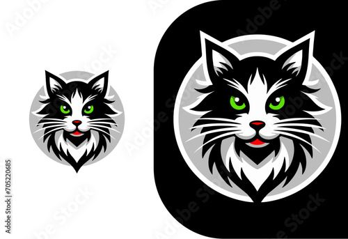 Two variations of the cat s head logo
