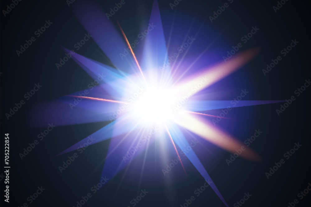 Light star crystal shiny hologram bokeh. Set of transparent color effects.

