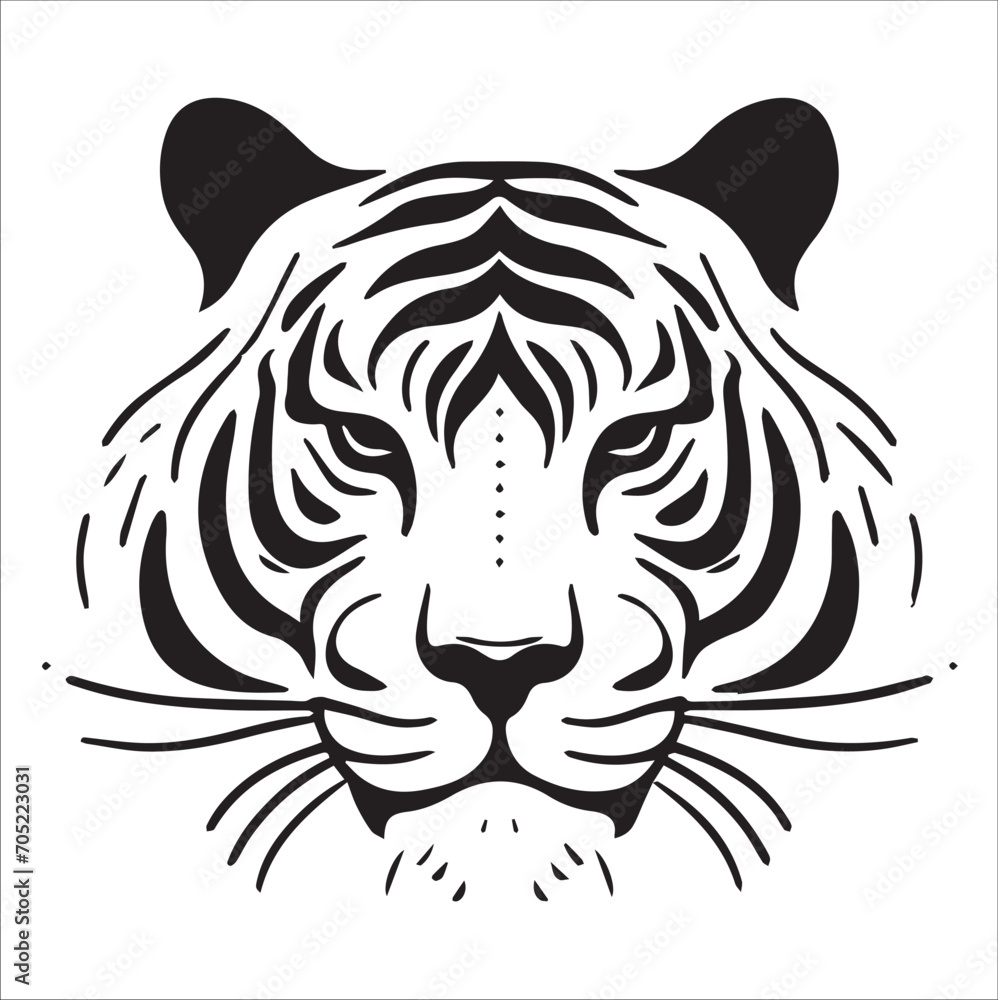 Tiger head , Tiger head vector silhouette