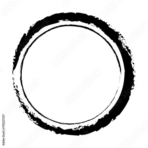 Circle frame border background shape template for decorative grunge doodle element for design illustration 