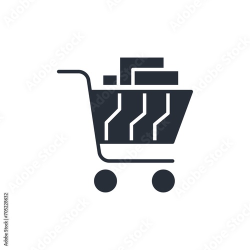 empty cart icon. vector.Editable stroke.linear style sign for use web design,logo.Symbol illustration.