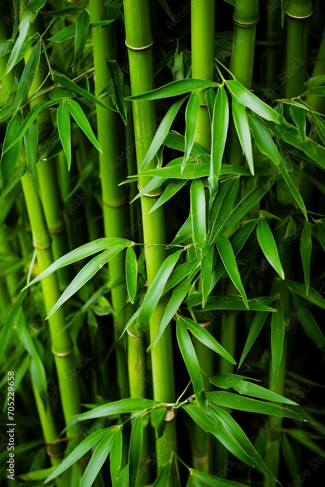 Fototapeta premium fresh bamboo forest with leaves
