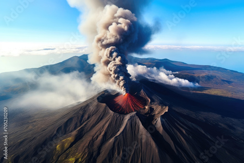 Volcano Eruption: Bird's Eye View