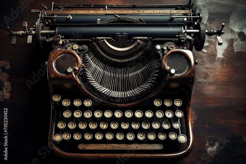 the old metal typewriter with good letters