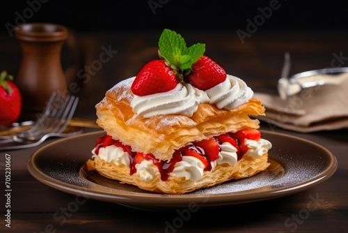 Puff Pastry Magic: A Visual Feast of Strawberry Shortcake