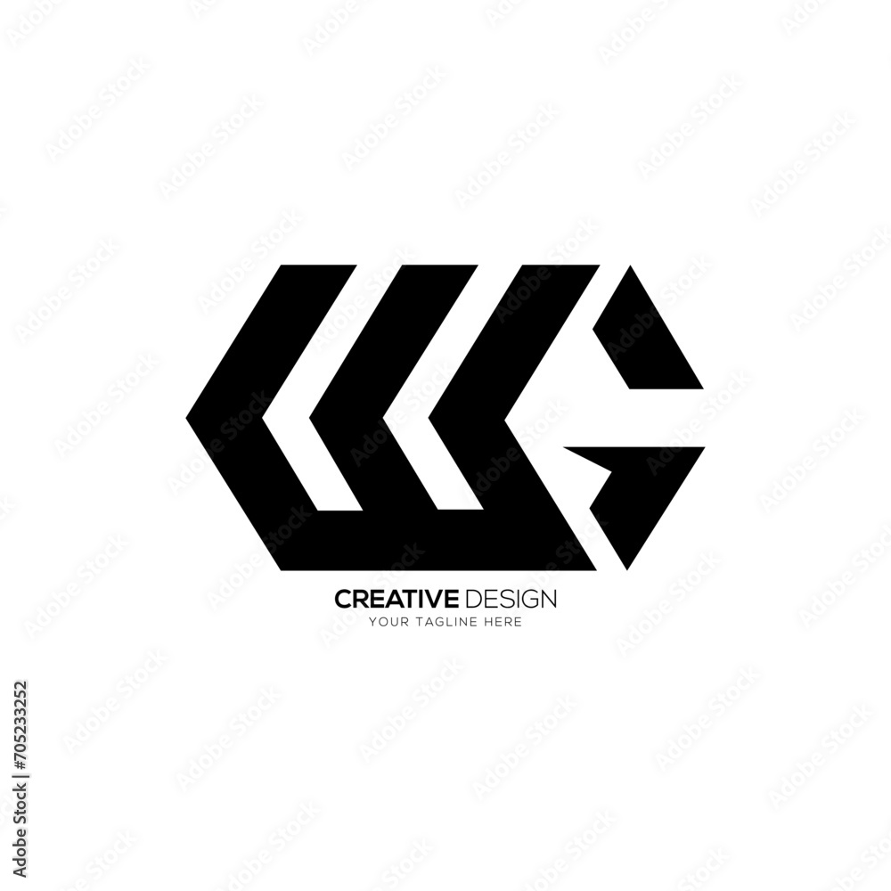Letter Wg creative initial unique modern monogram logo design concept