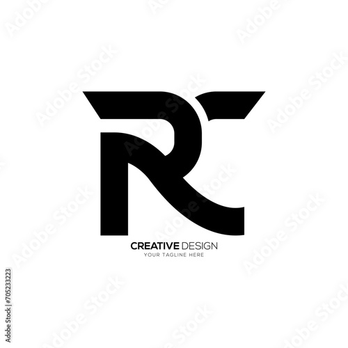 Letter Rc or Cr initial creative unique abstract monogram logo design concept