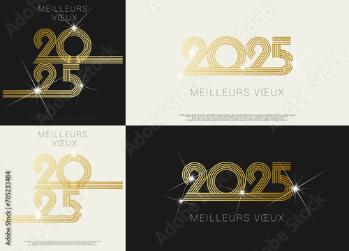 Bonne année - meilleurs vœux 2025 - vecteur pour affiche, bannière, salutation et célébration du nouvel an 2025.