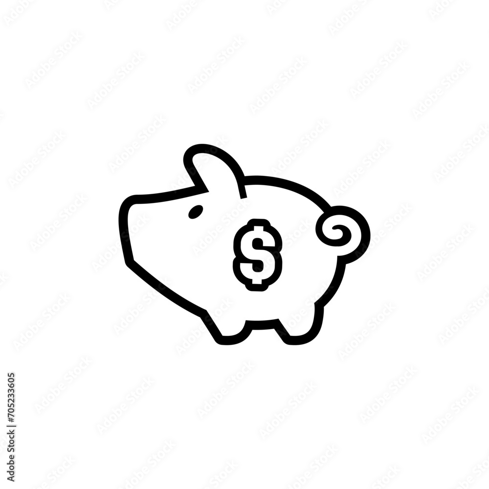 piggy bank icon with coin dollar symbol piggy bank icon with coin dollar symbol