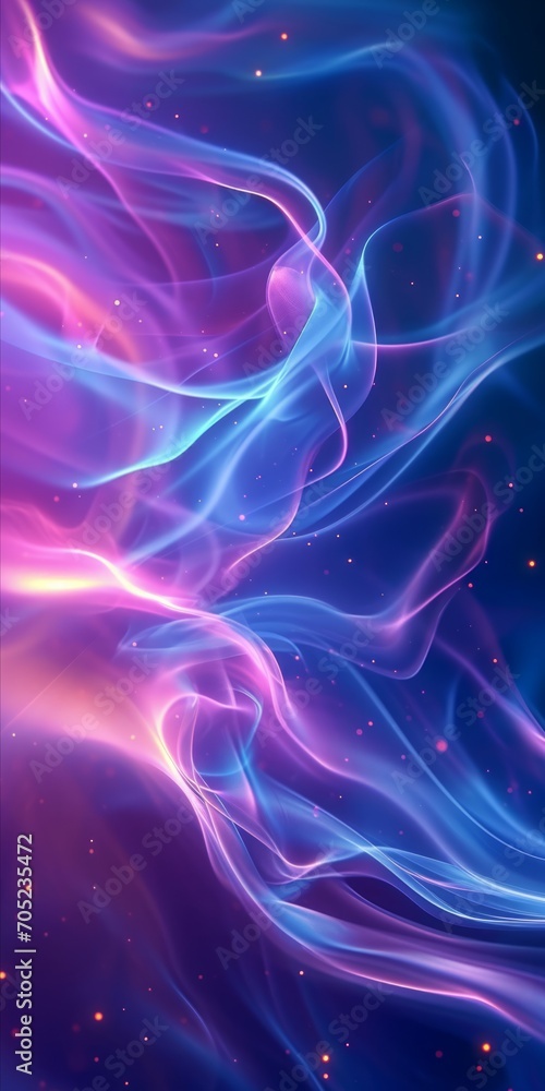 Fototapeta premium Ethereal Magic Unveiled: A Background of Light Blue and Purple in a Mystical Dance of Waves and Sparkles