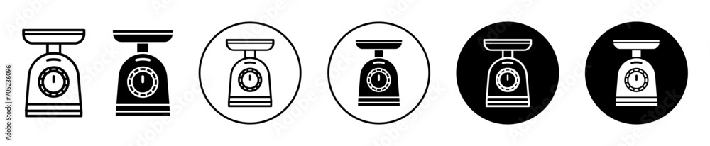 Kitchen scales vector icon set collection. Kitchen scales Outline flat Icon. Kitchen scales vector icon set collection. Kitchen scales Outline flat Icon.