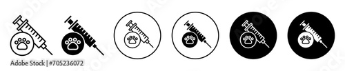 animal injection vector icon set collection. animal injection Outline flat Icon.