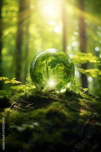 Obraz na płótnie global environmental concept in green forests w salonie