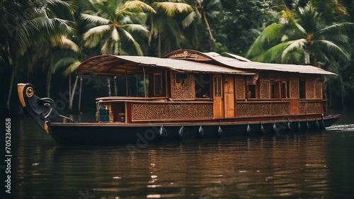 House boat in kerala back waters 