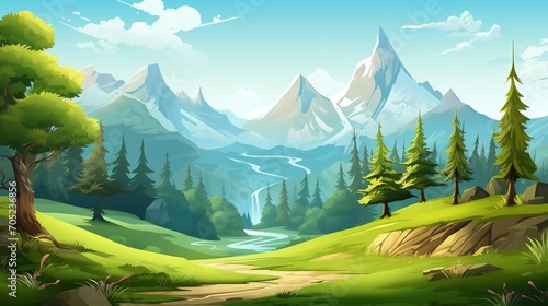 majestic mountains and valley landscape