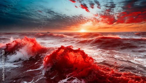 sea waves of blood photo