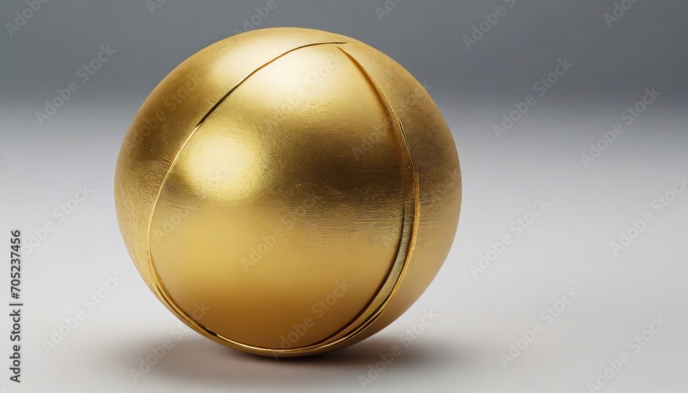 golden sphere or ball on white background - obrazy, fototapety, plakaty 