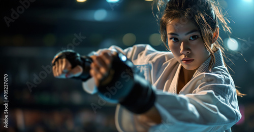 Woman Taekwondo Player, Photo. Portrait.