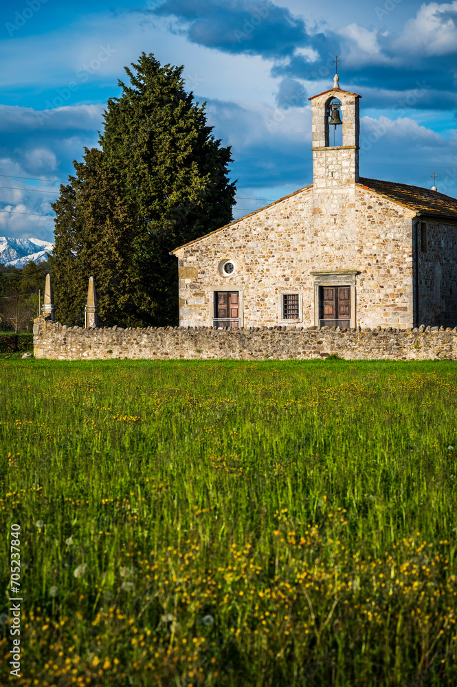 San Vito di Fagagna and the morainic hills of Friuli. Tavella Church