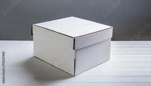 white cardboard box on white background photo