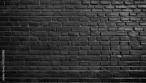 texture of a black painted brick wall as a background or wallpaper