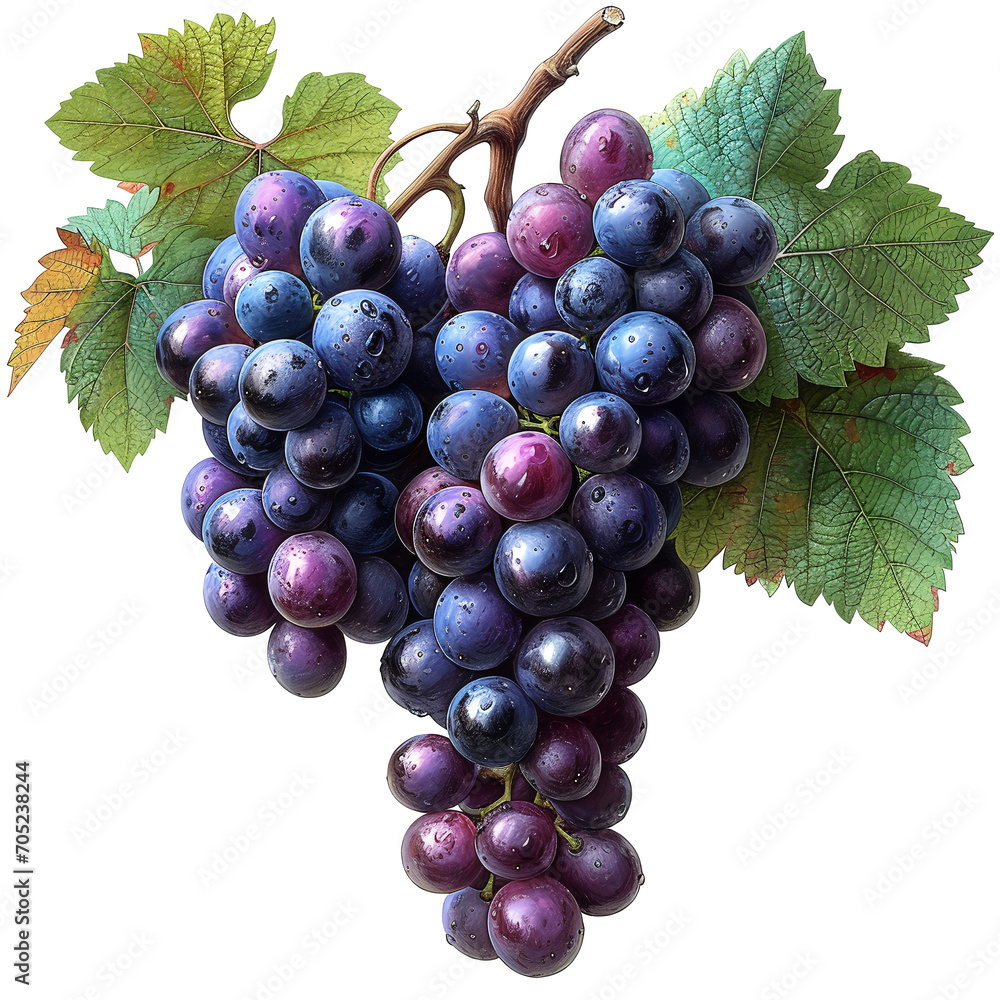Fototapeta premium Weintrauben auf weißem Hintergrund