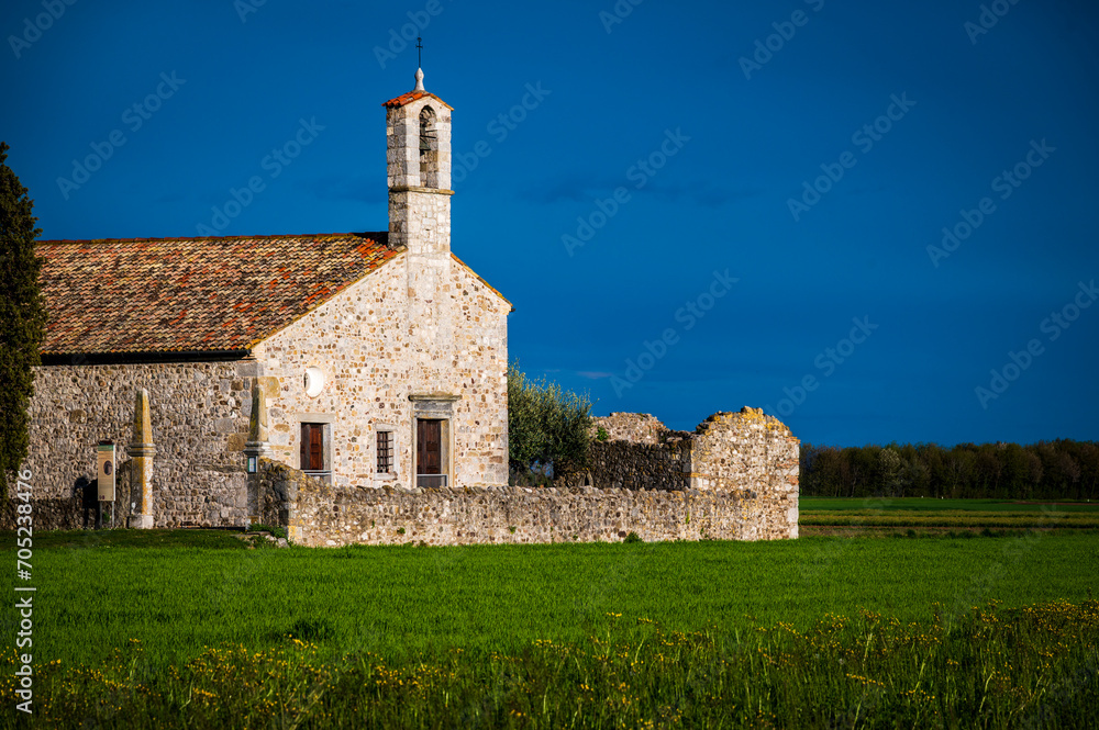San Vito di Fagagna and the morainic hills of Friuli. Tavella Church