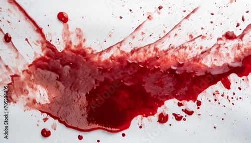 blood splatter smear stain overlay on white background photo
