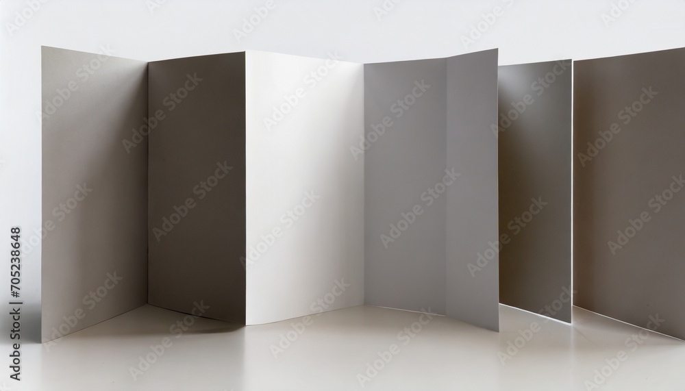 vertical double gate fold brochure four panels eight pages blank ...