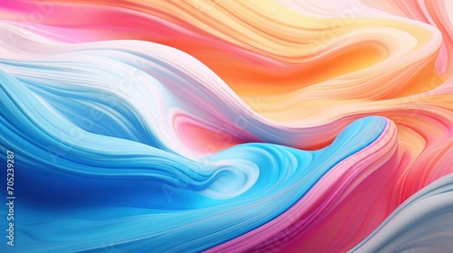 colorful waves abstract background in 3d render.AI generated