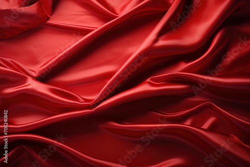 Red satin fabric with gentle waves