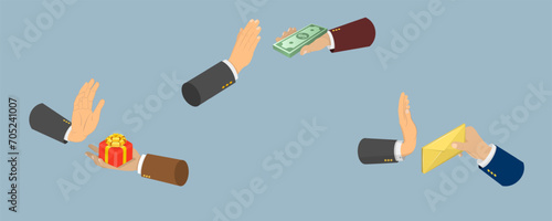 3D Isometric Flat Vector Illustration of Corruption And Venality, Illegal Profit