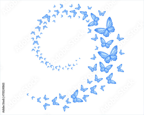 abstract background butterfly spiral flock of butterfly fly away