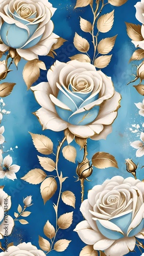 blue and white roses
