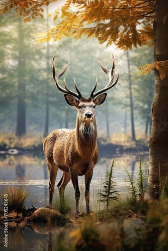 deer grazing in a natural meadow © Jorge Ferreiro
