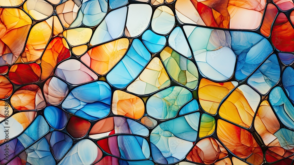 Stained glass window background with colorful abstract. Stained glass window background with colorful abstract.